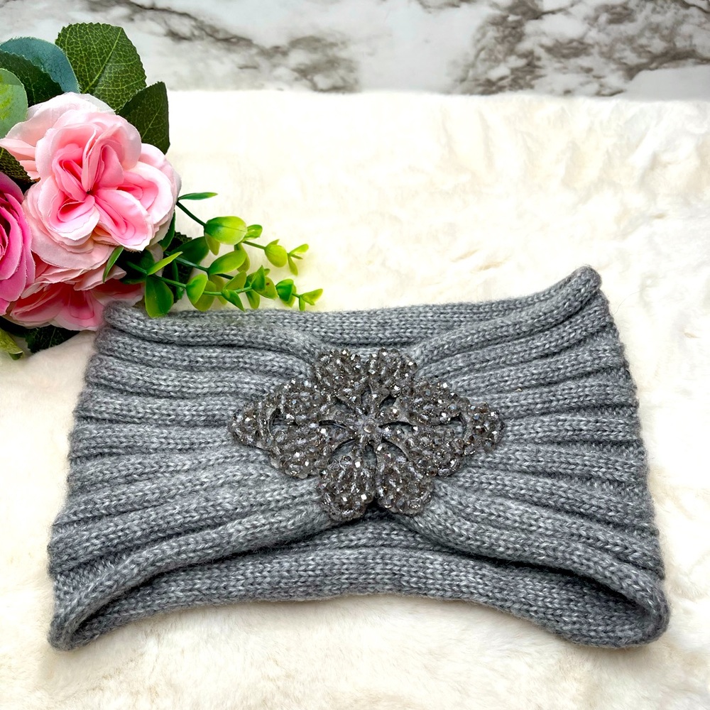 🌸Aldo Grey Knitted Jewelled Ear Warmer/Headband🌸